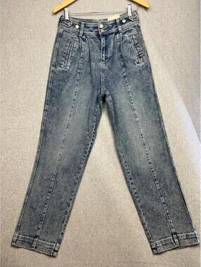 SO Retro Vintage Style Super High Rise Straight Leg Jeans Juniors Size 9/29 W